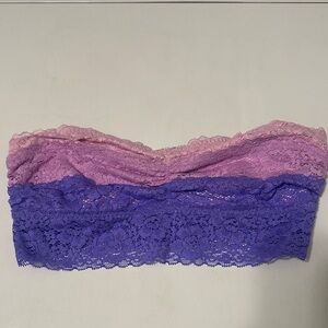 PINK Victoria’s Secret Lace Bandeau in Purple and Pink NWT